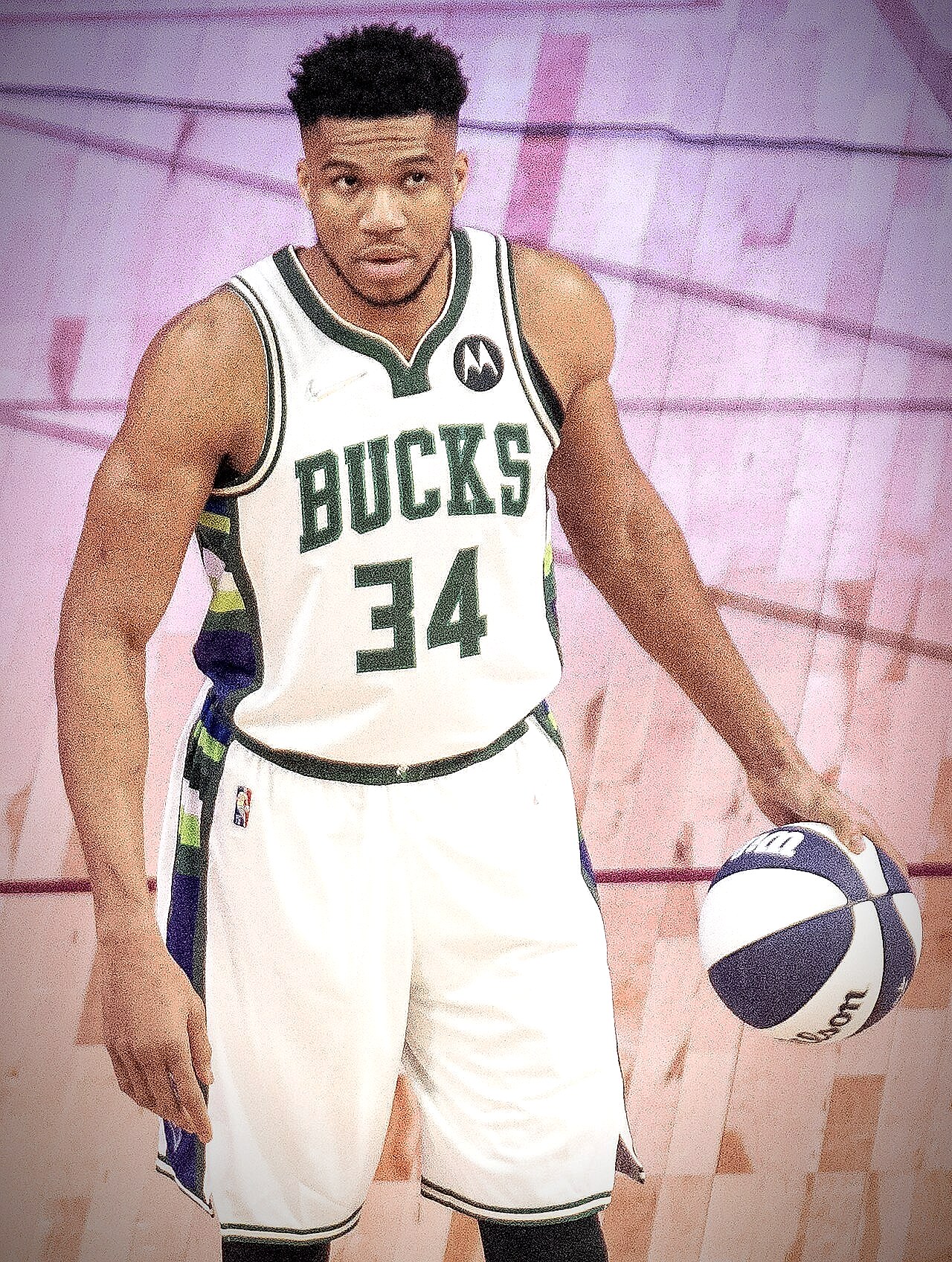 Giannis Antetokounmpo in a Milwaukee Bucks uniform