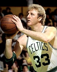 Larry Bird in a Boston Celtics uniform