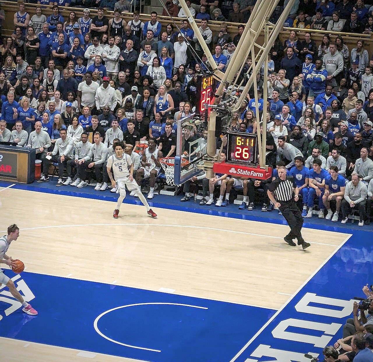 Cooper Flagg dunking during the Duke vs Wake Forest game on March 3, 2025